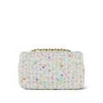 23S White/Light Yellow/Multicolor Sequin Tweed Quilted Mini Rectangular Flap Light Gold Hardware - Image 11