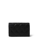 21K Black Caviar Quilted Classic Flap Key Holder SHW - Image 8