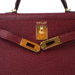 Mini Kelly Sellier Rouge H Chèvre Mysore Gold Plated Y Stamp - Image 14