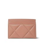 23P Beige Lambskin Quilted 19 Card Holder Aged Gold Hardware - Image 3