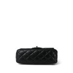 Black Lambskin Quilted Lady Bug Mini Rectangular Flap Silver Hardware - Image 4