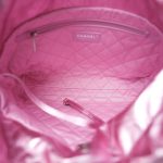24B Pink Metallic Calfskin Quilted 22 Hobo Bag Small Pink/Silver Hardware - Image 16