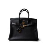 Birkin 35 Noir Ardennes Gold Plated [F] Stamp - Image 6