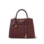 Kelly Sellier 25 Rouge H Veau Epsom Gold Plated Y Stamp