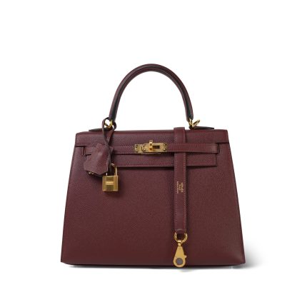 Kelly Sellier 25 Rouge H Veau Epsom Gold Plated Y Stamp