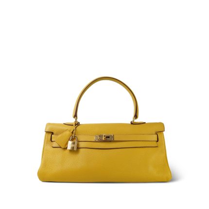 Shoulder Kelly 40 Jaune Ambre Taurillon Clemence Gold Plated N Square Stamp