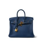 Birkin 25 Deep Blue Taurillon Gold Plated Y Stamp - Image 8