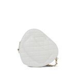 22S White Lambskin Quilted Heart Bag Large LGHW - Image 8