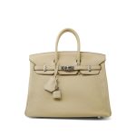 Birkin 25 Parchemin / Light Beige Togo Palladium Plated M Square Stamp