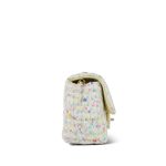 23S White/Light Yellow/Multicolor Sequin Tweed Quilted Mini Rectangular Flap Light Gold Hardware - Image 3