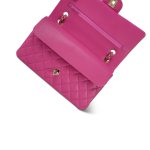 19C Pink Caviar Quilted Classic Flap Medium Light Gold Hardware - Image 11