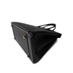 Birkin 30 Noir Ostrich Rose Gold Plated Z Stamp - Image 10