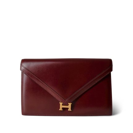 Lydie Rouge H Box Calfskin Gold Plated S Circle Stamp
