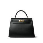 Kelly Sellier 28 Black Box Calfskin Gold Plated V Stamp - Image 8
