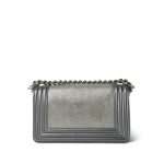 15K Silver Metallic Galuchat Stingray Boy Bag Small Silver Hardware - Image 4