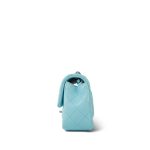 Light Blue Lambskin Quilted Mini Rectangular Flap Silver Hardware - Image 2