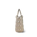 Champagne Metallic Lady Dior Calfskin Medium - Image 8