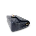 Navy Lambskin Quilted Medium Classic Flap Gold Hardware - Image 8