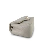 Grey Lambskin Quilted Mini Rectangular Flap Light Gold Hardware - Image 11