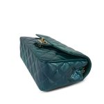 23P Multi Tone Green Patent Quilted Mini Rectangular Flap LGHW - Image 4