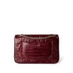 Vintage Red Alligator Double Flap Gold Hardware - Image 4