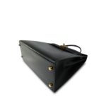 Kelly Sellier 28 Black Box Calfskin Gold Plated V Stamp - Image 7