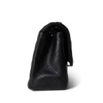 Black Caviar Quilted Mini Rectangular Flap Light Gold Hardware - Image 3