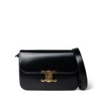 Celine Triomph Black Shiny Calfskin Medium Bag