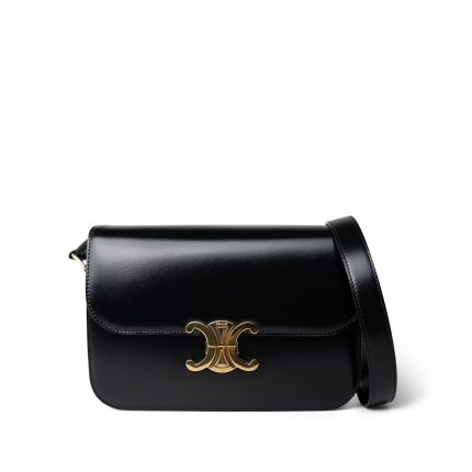 Celine Triomph Black Shiny Calfskin Medium Bag