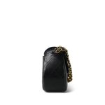 Black Lambskin Quilted Double Chain Rounded Bag Gold Hardware - Image 5