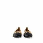 Beige/Black Lambskin Cap Toe CC Ballerina Flats Size 41.5 - Image 2