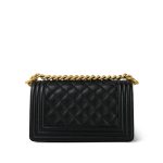 Black Caviar Quilted Boy Bag Small Aged Gold Hardware - Image 5