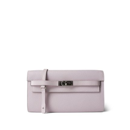 Kelly Wallet To Go Mauve Pale Epsom Palladium Plated B Stamp