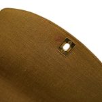 Dark Beige Linen Quilted Diana Flap Medium Gold Hardware - Image 14