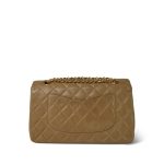 Dark Beige Lambskin Quilted Classic Flap Medium Gold Hardware - Image 3