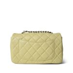 24C Light Yellow Lambskin Quilted Mini Rectangular Flap Silver Hardware - Image 7