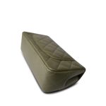 21B Dark Green Lambskin Quilted Mini Rectangular Flap Silver Hardware - Image 11