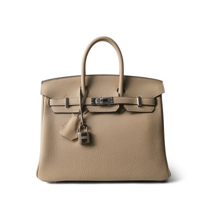 Birkin 25 Trench Togo Palladium Plated A Stamp