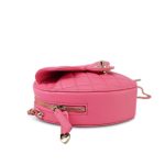 22S Pink Lambskin Quilted Large Heart Bag Light Gold Hardware - Image 3