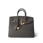 Birkin 25 Gris Meyer Togo Gold Plated W Stamp - Image 12
