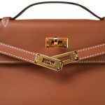 Kelly Pochette Gold Swift Gold Plated B Stamp - Image 29