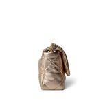 21S Gold Metallic Lambskin Quilted 19 Flap Small MHW - Image 7