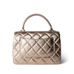 21S Gold Metallic Lambskin Quilted Trendy CC Small Light Gold Hardware - Image 3