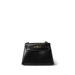 Mini Kelly Sellier 20 Black Box Calfskin Gold Plated M Circle Stamp