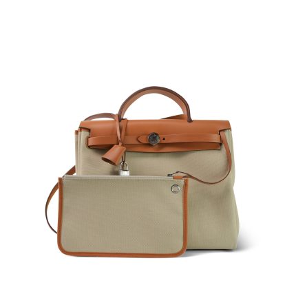 Herbag Zip 31 Natural Vache Hunter And Beton Toile Palladium Plated U Stamp