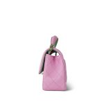 23P Light Pink/Light Green Lambskin Quilted Mini Top Handle Light Gold Hardware - Image 6