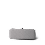 20C Light Grey Lambskin Quilted Mini Rectangular Flap Silver Hardware - Image 4