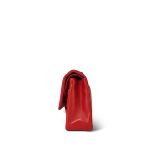 Red Chevron Lambskin Quilted Classic Flap Medium Gold Hardware - Image 2
