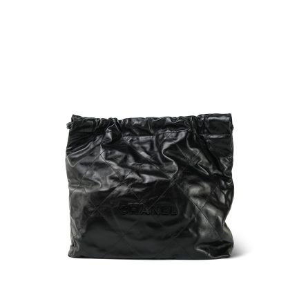 23C So Black Calfskin Quilted 22 Hobo Bag Medium