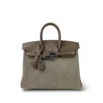Birkin 25 Etoupe Swift and Grizzly Palladium Plated U Stamp - Image 3